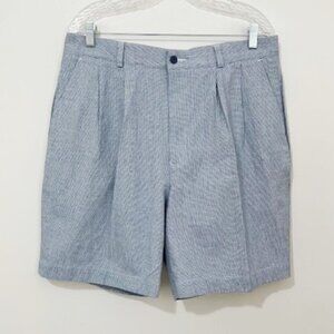 Vintage Henry Grethel Houndstooth Blue White Pleated Men's Shorts